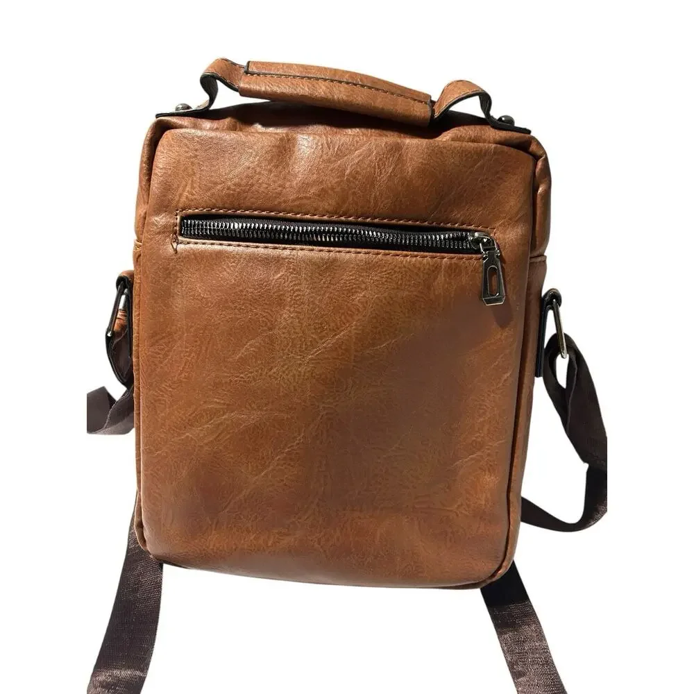 Weixer Crossbody Men’s Shoulder Bag Vintage Leather Vertical Hand Business